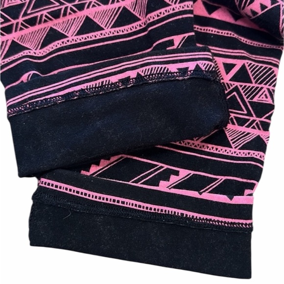 Pink Victorias Secret Leggings Size Large Geometric Print Black/Pink High Rise - Picture 10 of 13